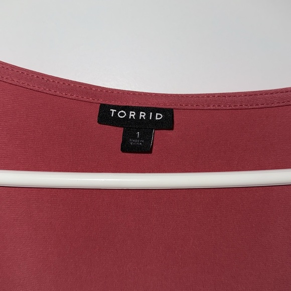 Torrid red-pink Ruffle Wrap Top - Picture 2 of 5